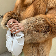 Load image into Gallery viewer, Lady Natural Fox Fur Coat 2022 New Fluffy Long Sleeve Slit Luxury Warm Overcoat  Winter 4921