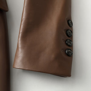 Women 2022 New Leather Trench Coats Lady Fashion Streetwear Genuine Leather Jacket Long Full Sleeve Female Clothing CL4872