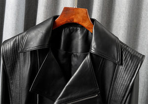 New Arrivals Genuine Leather Jackets 2022 Sheepskin Bomber Jackets Lady Short Jacket Black White Motorcycle CL4154