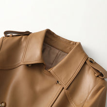 Load image into Gallery viewer, Genuine Sheepskin Leather Jacket Women Autumn Winter Trench Coat Mide Length Streetwear Leather Coat CL4873