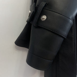 2022 New Style Genuine Sheepskin Leather Jacket Luxury Real Leather Coat Oversize With Belt CL4871