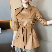 Load image into Gallery viewer, Genuine Sheepskin Leather Jacket Women Autumn Winter Trench Coat Mide Length Streetwear Leather Coat CL4873