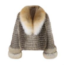 Load image into Gallery viewer, Women&#39;s Real Fox Fur Knitted Coat with Big Collar