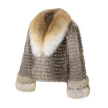 Load image into Gallery viewer, Women&#39;s Real Fox Fur Knitted Coat with Big Collar