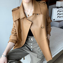 Load image into Gallery viewer, Genuine Sheepskin Leather Jacket Women Autumn Winter Trench Coat Mide Length Streetwear Leather Coat CL4873