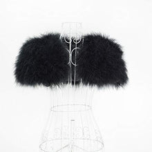 Load image into Gallery viewer, Womens Ostrich Feather Fur Bolero Shrug Poncho Wedding Bridal Stole