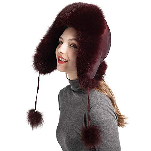 Winter Trapper Hat for Women - Bomber Hat Thick Warm Windproof Fur Hat