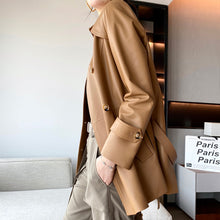 Load image into Gallery viewer, Genuine Sheepskin Leather Jacket Women Autumn Winter Trench Coat Mide Length Streetwear Leather Coat CL4873