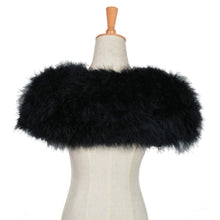 Load image into Gallery viewer, Womens Ostrich Feather Fur Bolero Shrug Poncho Wedding Bridal Stole