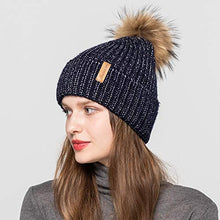 Load image into Gallery viewer, Womens Winter Beanie Hat Fur Pom Pom Beanie Knitted Hat Skull Caps