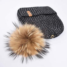 Load image into Gallery viewer, Womens Winter Beanie Hat Fur Pom Pom Beanie Knitted Hat Skull Caps