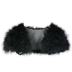 Womens Ostrich Feather Fur Bolero Shrug Poncho Wedding Bridal Stole