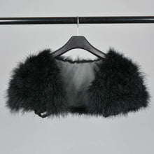 Load image into Gallery viewer, Womens Ostrich Feather Fur Bolero Shrug Poncho Wedding Bridal Stole