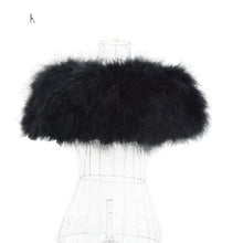 Load image into Gallery viewer, Womens Ostrich Feather Fur Bolero Shrug Poncho Wedding Bridal Stole