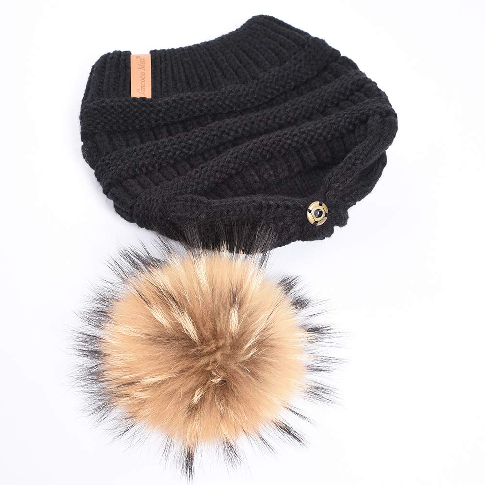 Womens Winter Hat Pom Pom Beanie Knitted Hat Fur Ball Hat Caps Skullie –  Jancoco Max Official Store