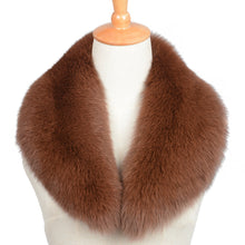 Load image into Gallery viewer, Real Fox Fur Solid Jacket Coat Shawls Warm Dark Camel Collar