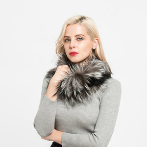 New Real Fox Fur Scarves Winter Thick Warm Shawl Natural Fur Muffler