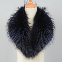 Load image into Gallery viewer, Real Raccoon Fur Collar Women&#39;s Magnetic Shawl Navy Neckwear