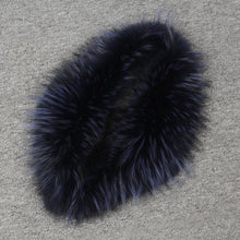 Load image into Gallery viewer, Real Raccoon Fur Collar Women&#39;s Magnetic Shawl Navy Neckwear