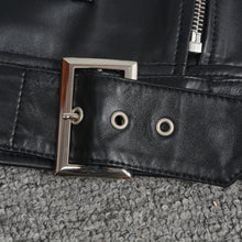 Load image into Gallery viewer, Genuine Sheepskin Leather Jackets Women Fashion Zipper Coat Black Rivet Short Jacket