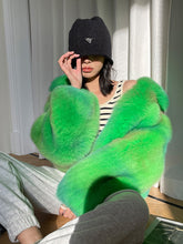 Load image into Gallery viewer, Lady Multicolor Fox Fur Coat 2022 New Zipper Collared Luxury Overcoat Short Warm Streetwear Winter 3655B