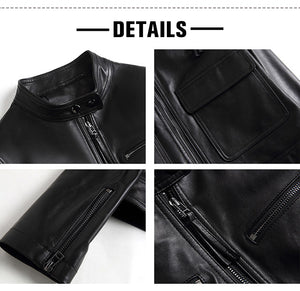 Women Real Leather Jacket Autumn Cool Style Short Motorcycle Jacket Genuine Sheepskin Classic Jackets CL4010