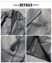 Load image into Gallery viewer, Lady Fashion Real Leather Long Jackets Female Sheepskin Coat Jacket Mid Length Outwear Spring Autumn Blazer TF4778