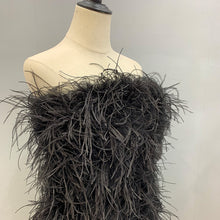 Load image into Gallery viewer, Women Ostrich Feather Dress Strapless Long Fur Fashion Dress Party Club