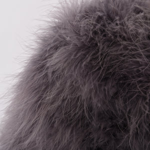 Women Real Fur Coat Long Style Genuine Ostrich Feather Fur Winter Dark Grey Jacket