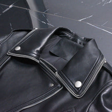 Load image into Gallery viewer, Lady Genuine Sheepskin Leather Black New Style Leather Coat