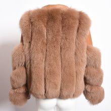 Load image into Gallery viewer, Women&#39;s Fashion Real Fox Fur Coat with Sheepskin Leather Short Jackets
