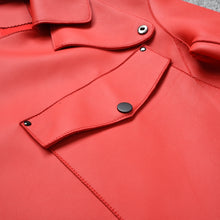 Load image into Gallery viewer, Lady Real Sheepskin Leather Jackets Genuine Leather Coat Red Jackets