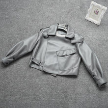 Load image into Gallery viewer, Women&#39;s Genuine Leather Jacket Real Leather Coat Sheepskin Leather Light Grey