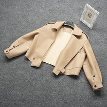 Load image into Gallery viewer, Women&#39;s Genuine Sheepskin Leather Jacket New Leather Beige Coat