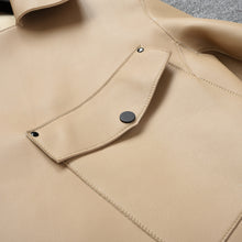 Load image into Gallery viewer, Women&#39;s Genuine Sheepskin Leather Jacket New Leather Beige Coat