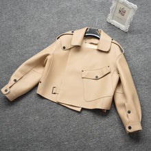Load image into Gallery viewer, Women&#39;s Genuine Sheepskin Leather Jacket New Leather Beige Coat