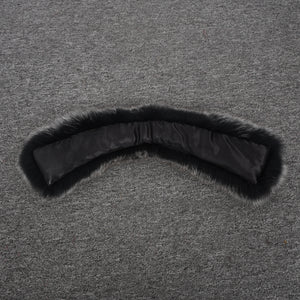 Real Fox Fur Women Fashion Collar Black Frosted Neckwear
