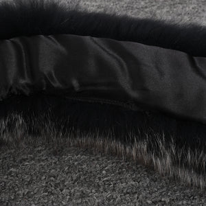 Real Fox Fur Women Fashion Collar Black Frosted Neckwear