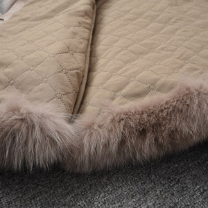 Real Fox Fur Gilet Women Winter Genuine Soft Natural Fur Long 5 Rows Mocca Vest