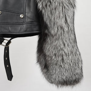 Women Genuine Sheepskin Leather Jacket Winter Real Fur Coats