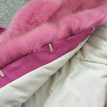 Load image into Gallery viewer, Women Real Fox Fur Vest Belt Luxury Fur Winter Waistcoat Rose Gilet