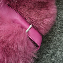 Load image into Gallery viewer, Women Real Fox Fur Vest Belt Luxury Fur Winter Waistcoat Rose Gilet