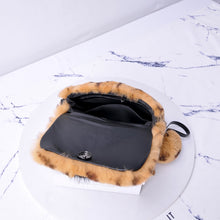 Load image into Gallery viewer, Women&#39;s Leopard Rex Rabbit Fur Bag Shoulder Messenger Bag Chain Handbag Cute Crossbody Fashion Bags 2022 New 8800
