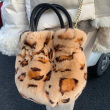 Load image into Gallery viewer, 2022 New Lady Real Rex Rabbit Fur Handbag Bag Luxury Soft Fur Messenger Bag Large Capacity Totes Warm Shoulder Bag 7954