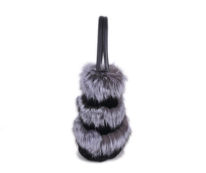 2022 New Women's Fashion Fox Fur Handbag Fluffy Messenger Bag Ladies Winter Shoulder Bag Large Capacity Tote 8813