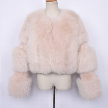 Load image into Gallery viewer, Women Real Fox Fur Coat Cropped Jacket