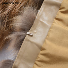 Load image into Gallery viewer, Women Real Raccoon Fur Coat Women Hooded Fashion Long Jacket