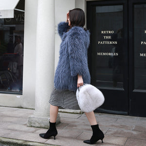 2022 New High Quality Women‘s Real Fox Fur Crossbody Bag Fashion Shoulder Bag Lady Messenger Bag 7998