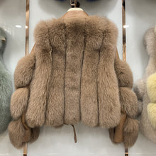 Load image into Gallery viewer, Women&#39;s Fashion Real Fox Fur Coat with Sheepskin Leather Short Jackets