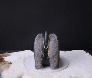 2022 New High Quality Women‘s Real Fox Fur Crossbody Bag Fashion Shoulder Bag Lady Messenger Bag 7998